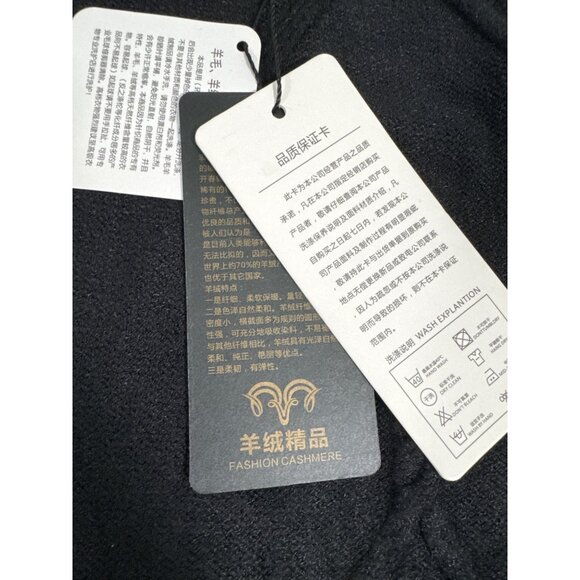 Cashmere Womens Long Black Cardigan Sweater Hoodie W/Cable Knit Pattern Soft - Picture 14 of 16